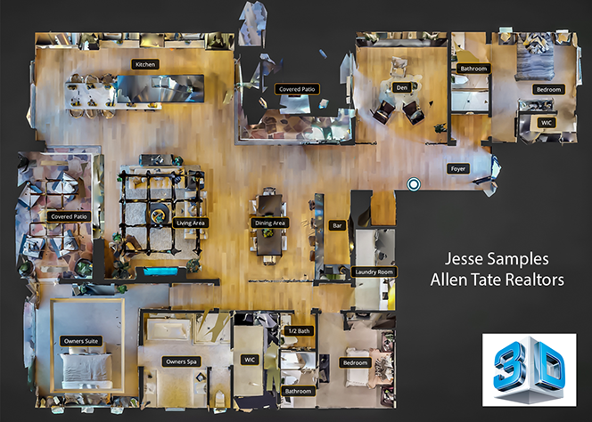 3D Floorplan View - Virtual Tours Charlotte - Jesse Samples